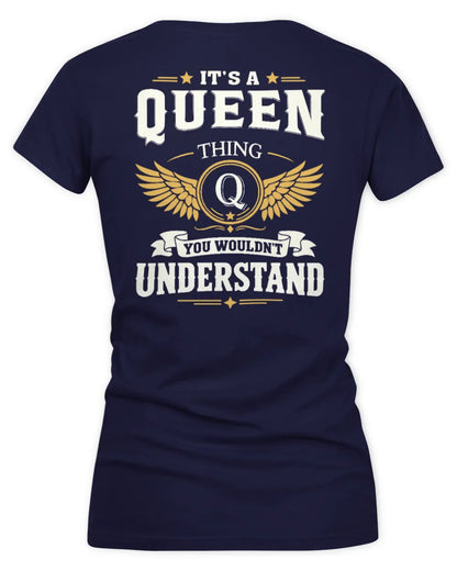 QUEEN KT06-M008 It’s a [NAME] Thing – You Wouldn’t Understand | Personalized Vintage T-Shirt - Women's V-Neck T-Shirt - Navy