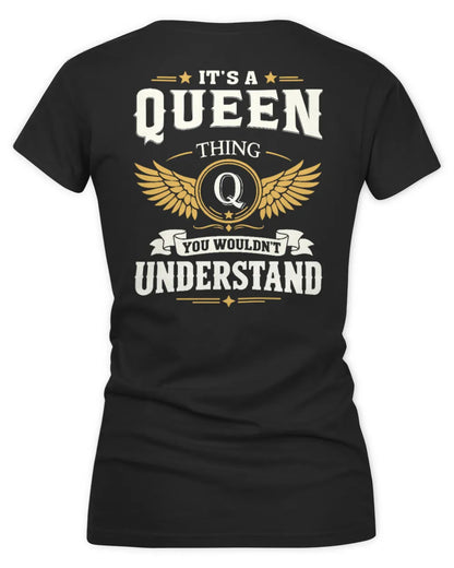 QUEEN KT06-M008 It’s a [NAME] Thing – You Wouldn’t Understand | Personalized Vintage T-Shirt - Women's V-Neck T-Shirt - Black