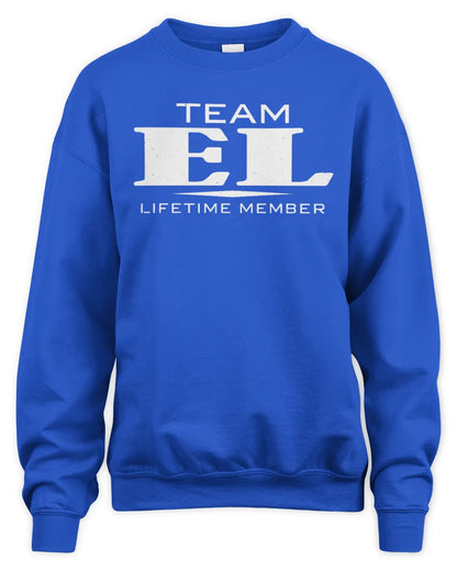 EL BL62-K4-128 - Personalized “Team NAME Lifetime Member” - Unisex Sweatshirt - Royal