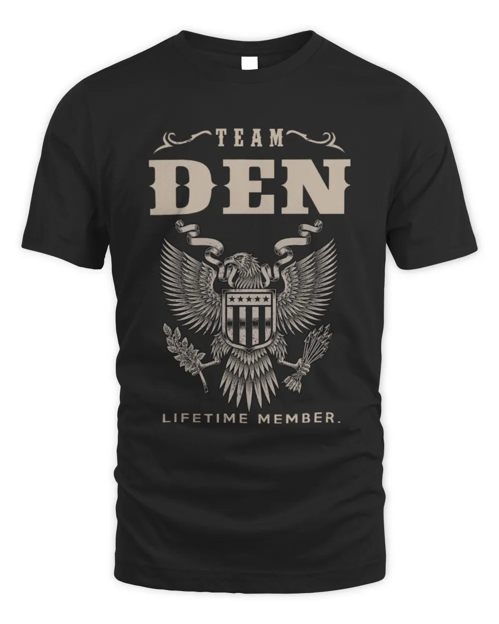 DEN TP06-K82 – Personalized Classic Style Apparel “Team NAME Lifetime Member” - Unisex Standard T-Shirt - Black