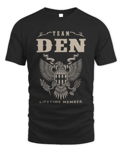 DEN TP06-K82 – Personalized Classic Style Apparel “Team NAME Lifetime Member” - Unisex Standard T-Shirt - Black