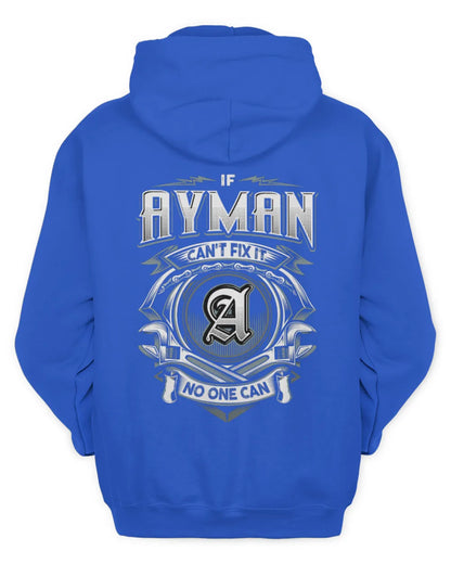 AYMAN AP81-K4-626 - Personalized Ahmed Quote Apparel “If Ahmed Can't Fix It, No One Can” - Unisex Hoodie - Royal