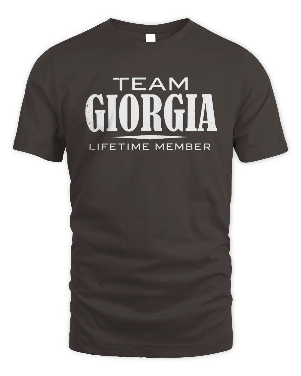GIORGIA BL62-K4-128 - Personalized “Team NAME Lifetime Member” - Unisex Standard T-Shirt - Dark Chocolate