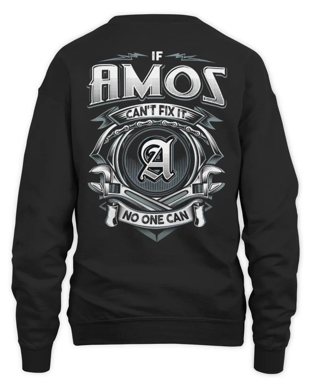 AMOS AP81-K4-626 - Personalized Ahmed Quote Apparel “If Ahmed Can't Fix It, No One Can” - Unisex Sweatshirt - Black