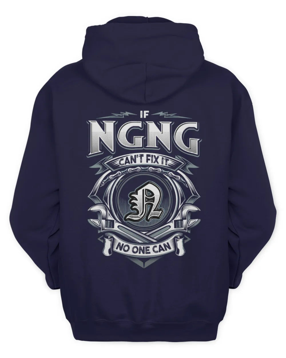 NGNG AP81-K4-626 - Personalized Ahmed Quote Apparel “If Ahmed Can't Fix It, No One Can” - Unisex Hoodie - Navy