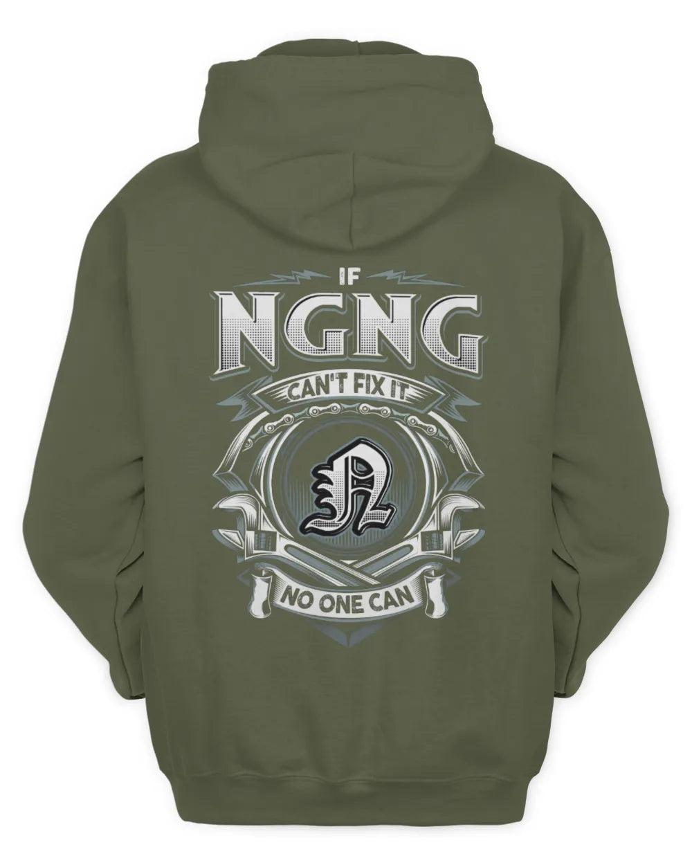 NGNG AP81-K4-626 - Personalized Ahmed Quote Apparel “If Ahmed Can't Fix It, No One Can” - Unisex Hoodie - Military Green