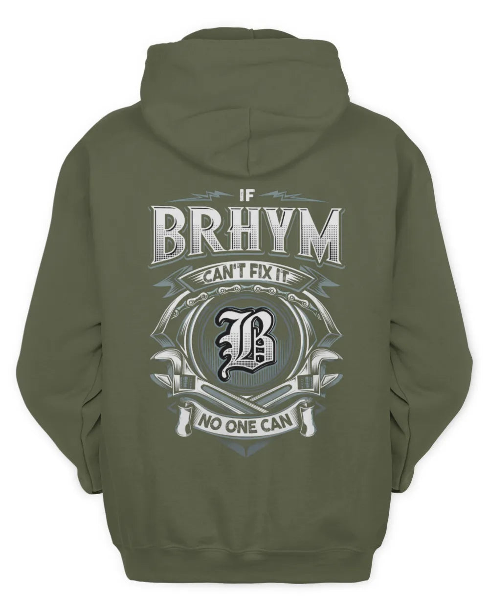 BRHYM AP81-K4-626 - Personalized Ahmed Quote Apparel “If Ahmed Can't Fix It, No One Can” - Unisex Hoodie - Military Green