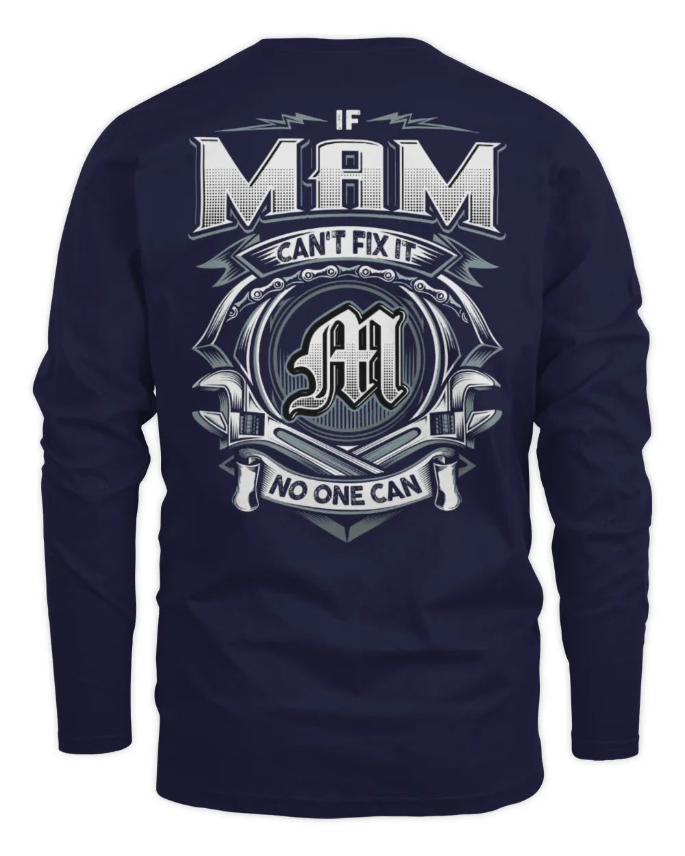 MAM AP81-K4-626 - Personalized Ahmed Quote Apparel “If Ahmed Can't Fix It, No One Can” - Men's Long Sleeved T-Shirt - Navy