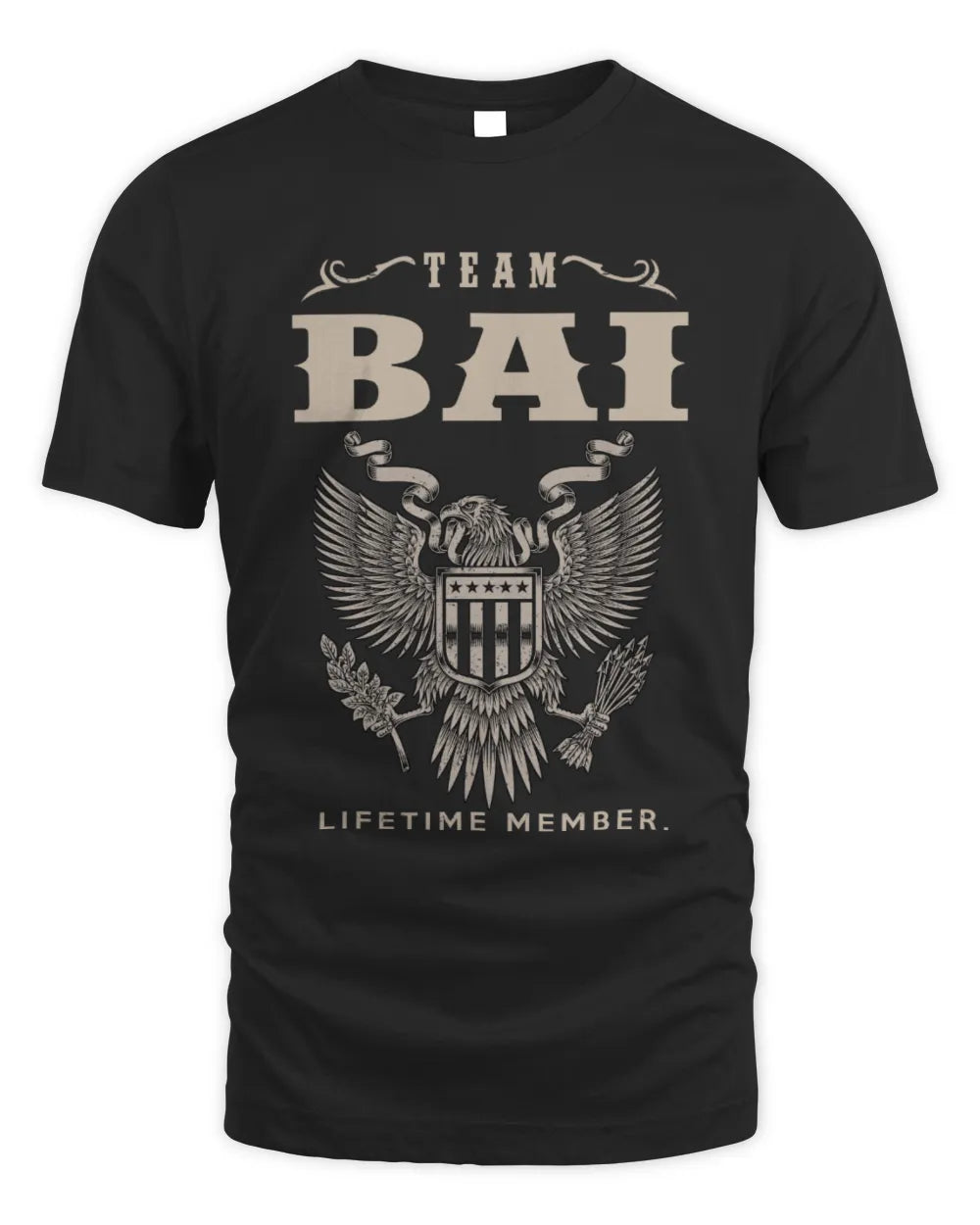 BAI TP06-K82 – Personalized Classic Style Apparel “Team NAME Lifetime Member” - Unisex Standard T-Shirt - Black