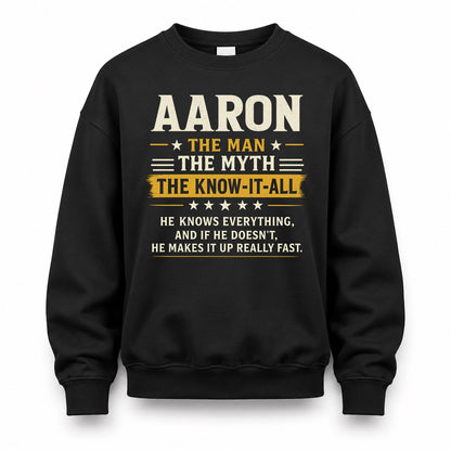 AARON TM90-K04-125 - NAME Legendary Know-It-All Personalized Funny Shirt