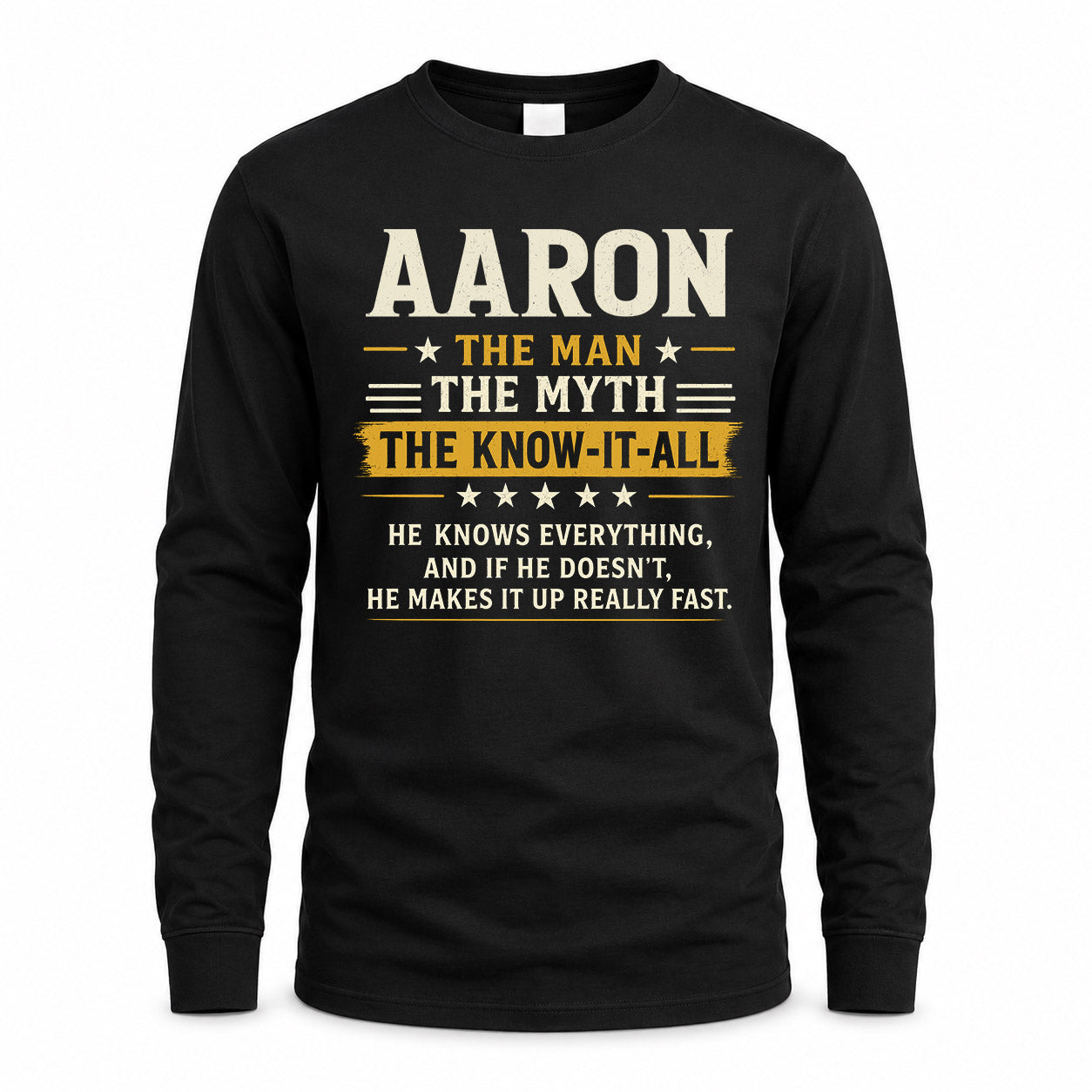 AARON TM90-K04-125 - NAME Legendary Know-It-All Personalized Funny Shirt