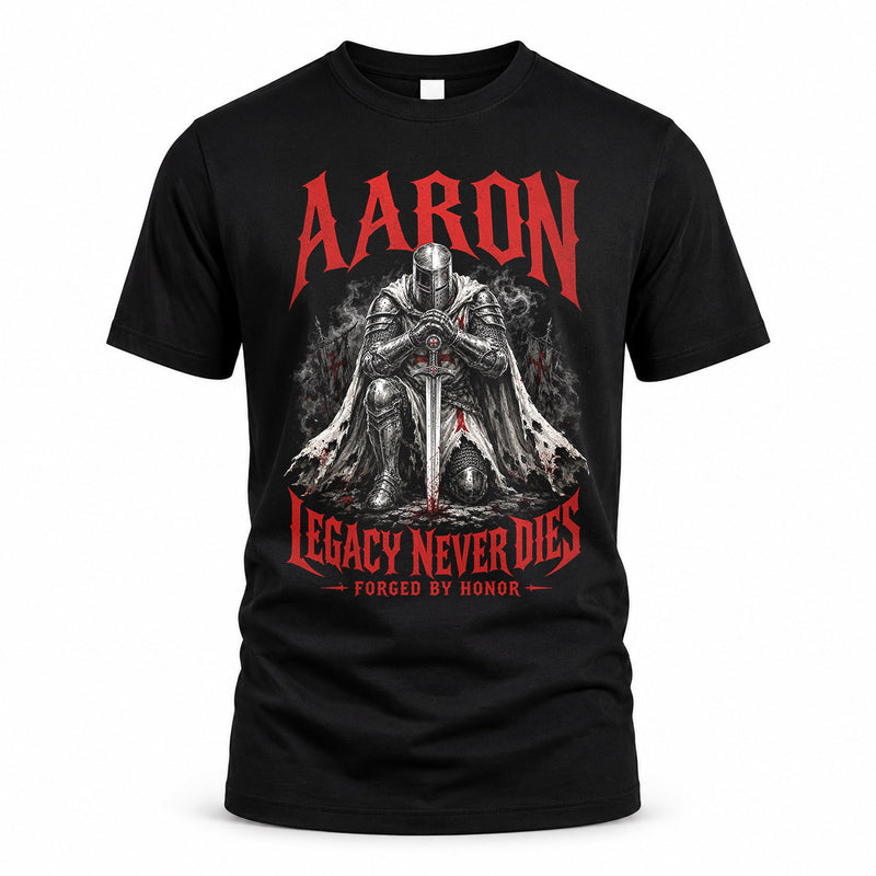 AARON HS90-K04-109 - NAME Legacy Never Dies Forged By Honor Personalized Knight
