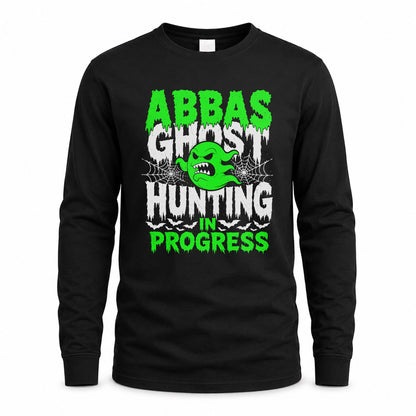 ABBAS HW22-K06-109 - NAME Ghost Hunting In Progress Personalized Halloween Shirt
