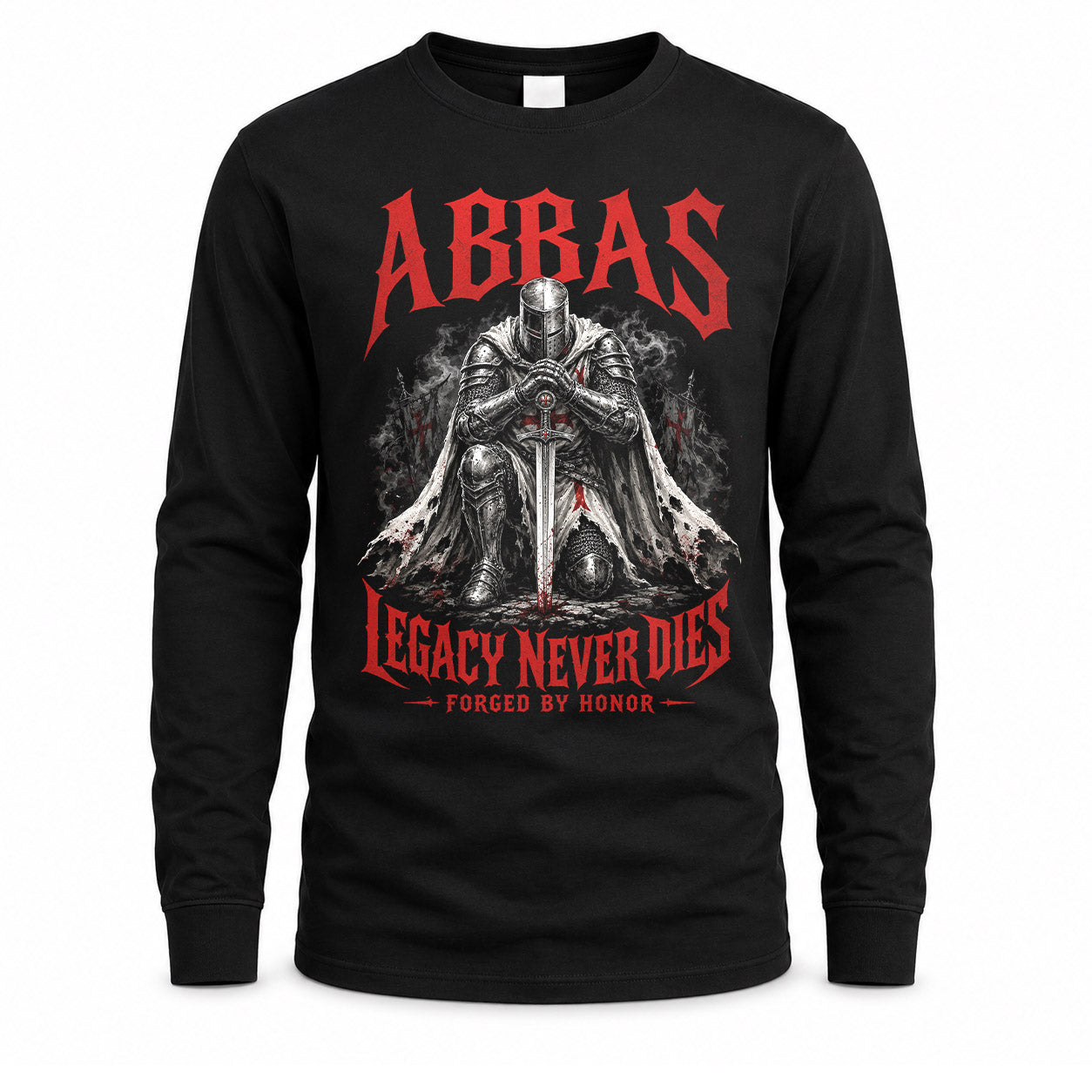 ABBAS HS90-K04-109 - NAME Legacy Never Dies Forged By Honor Personalized Knight