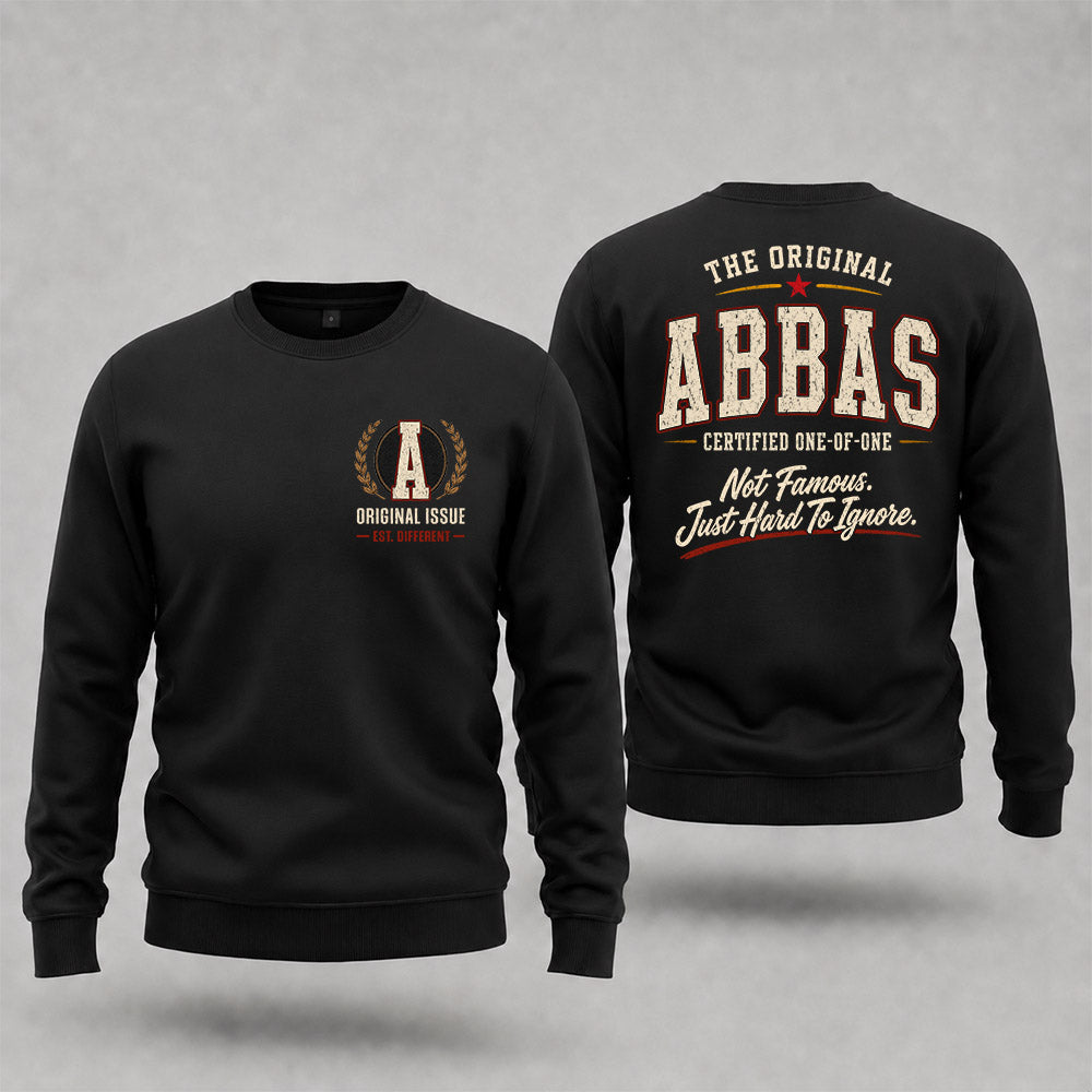 ABBAS W68-F2-168 – Personalized Original Issue Apparel “The Original NAME Certified One-of-One"