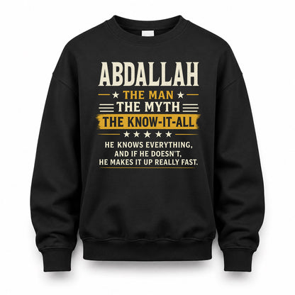 ABDALLAH TM90-K04-125 - NAME Legendary Know-It-All Personalized Funny Shirt