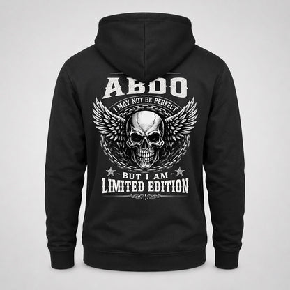 ABDO P01-K24-229 – Personalized Skull Graphic Apparel “I Am NAME I May Not Be Perfect But I Am Limited Edition”