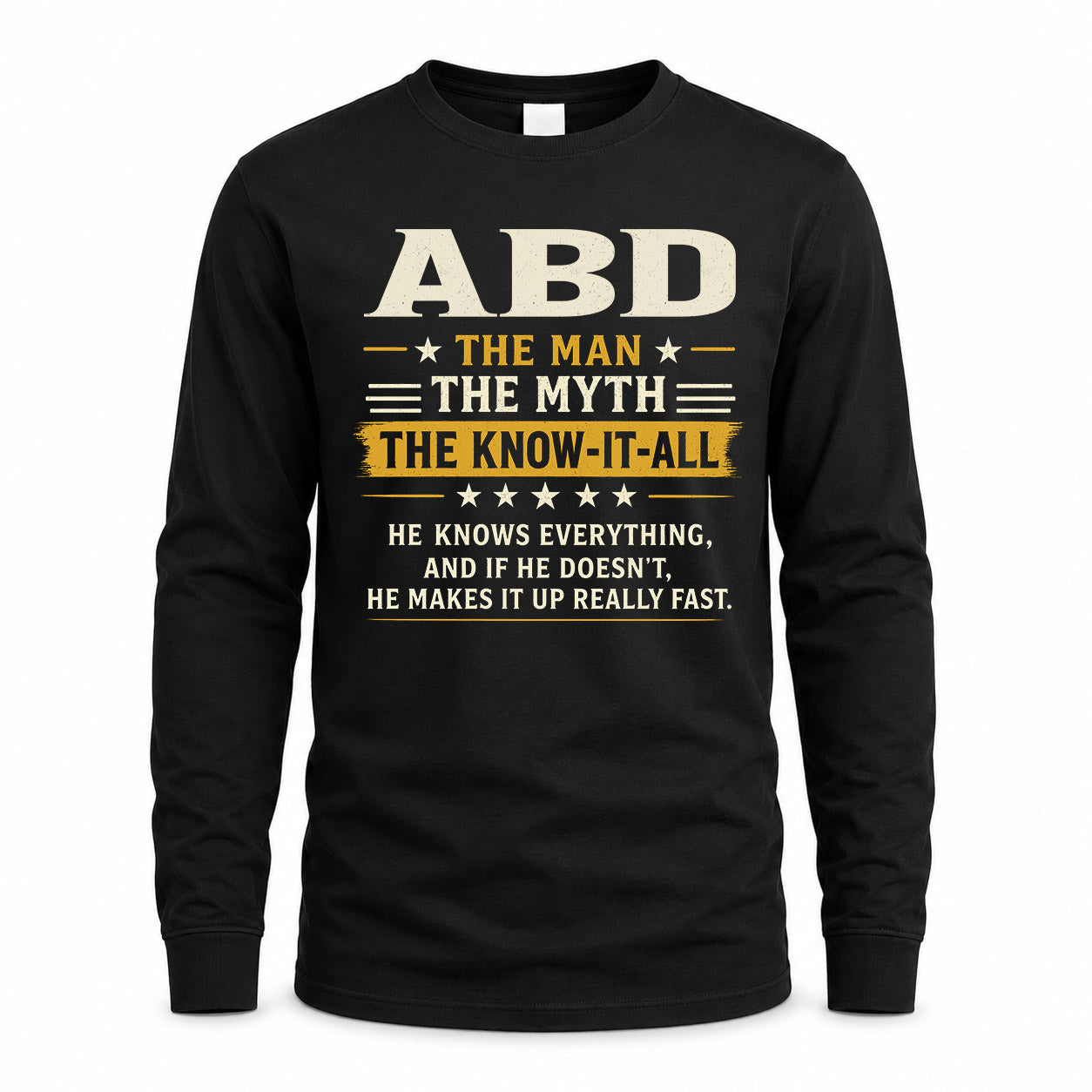 ABD TM90-K04-125 - NAME Legendary Know-It-All Personalized Funny Shirt