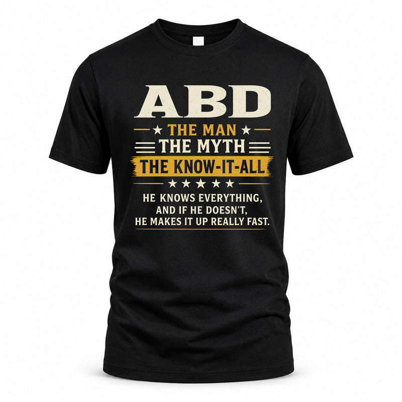 ABD TM90-K04-125 - NAME Legendary Know-It-All Personalized Funny Shirt