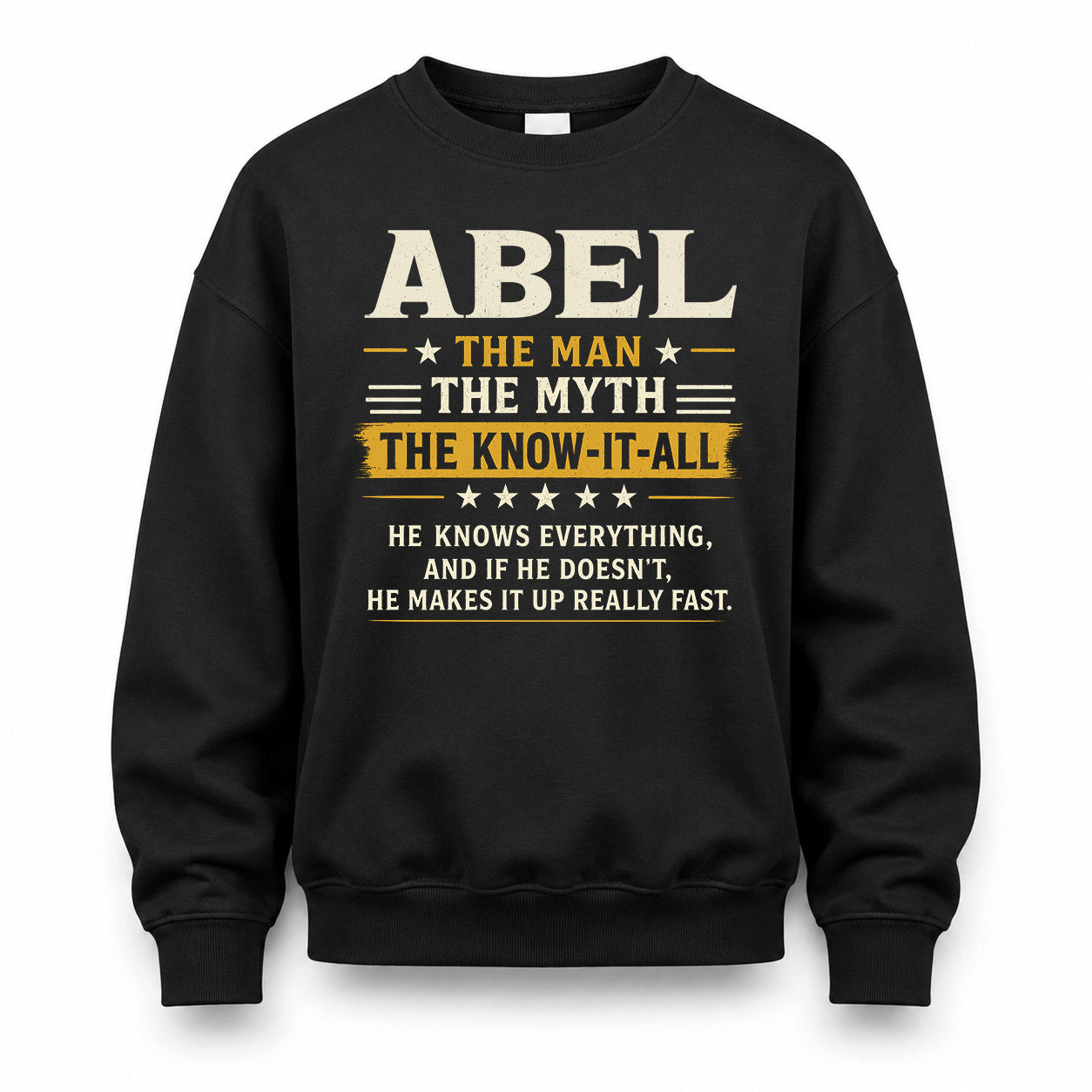 ABEL TM90-K04-125 - NAME Legendary Know-It-All Personalized Funny Shirt