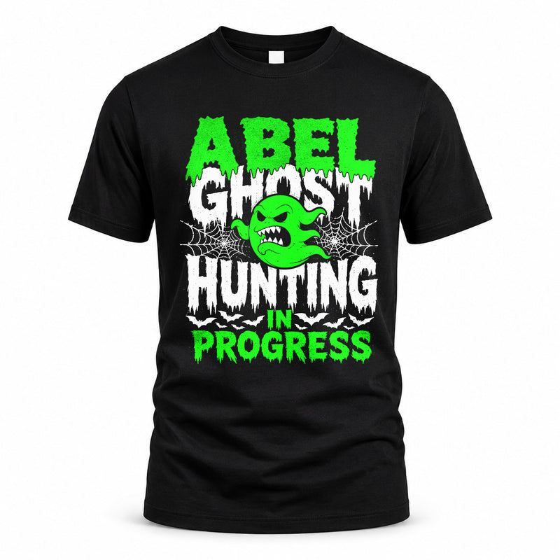 ABEL HW22-K06-109 - NAME Ghost Hunting In Progress Personalized Halloween Shirt