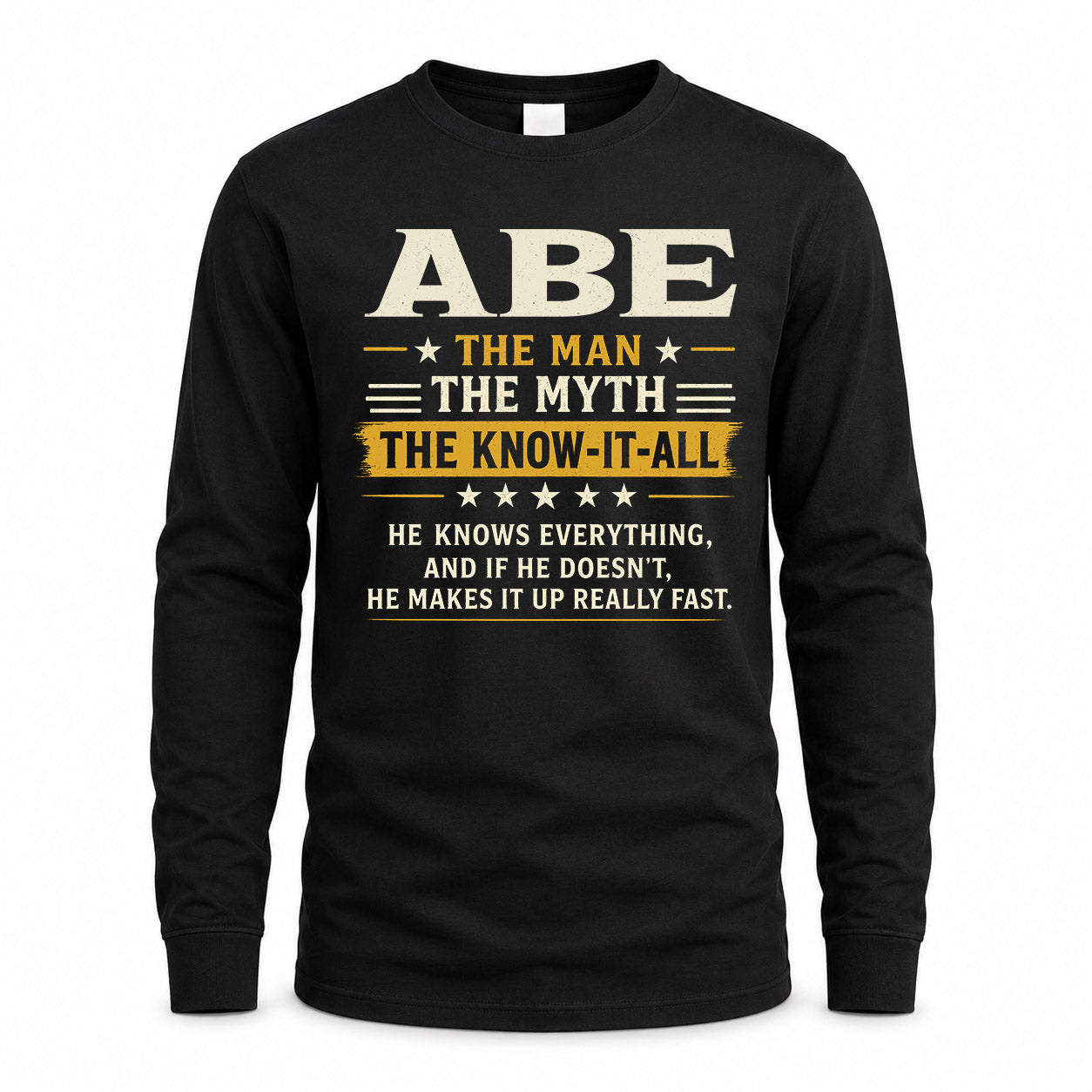 ABE TM90-K04-125 - NAME Legendary Know-It-All Personalized Funny Shirt
