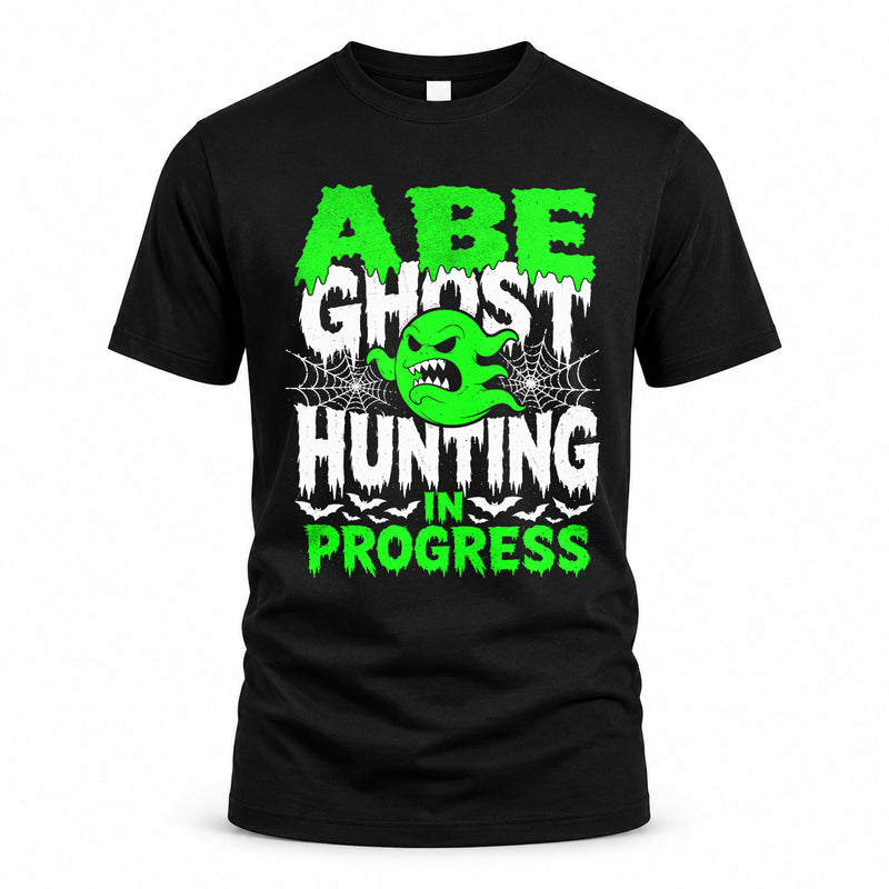 ABE HW22-K06-109 - NAME Ghost Hunting In Progress Personalized Halloween Shirt
