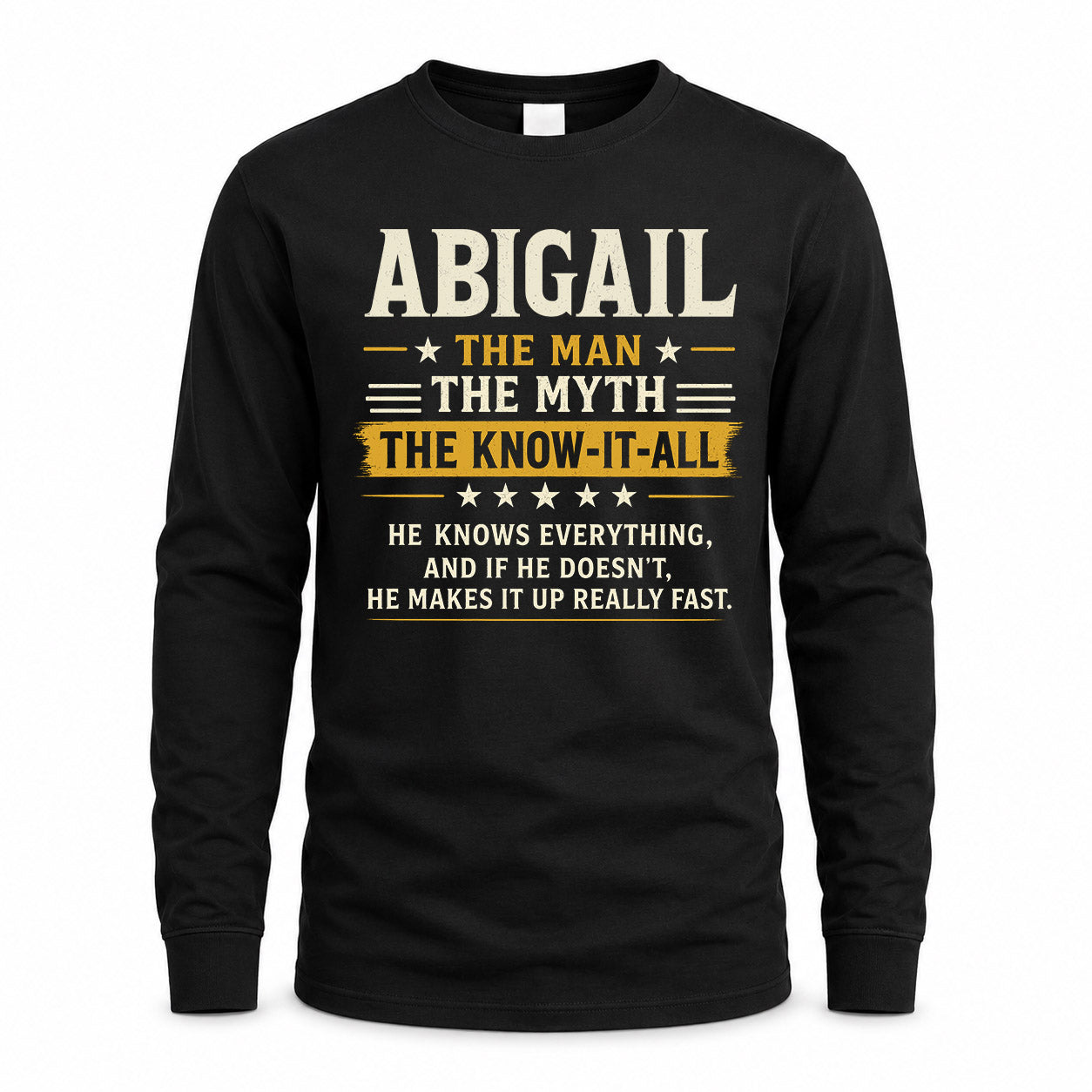ABIGAIL TM90-K04-125 - NAME Legendary Know-It-All Personalized Funny Shirt