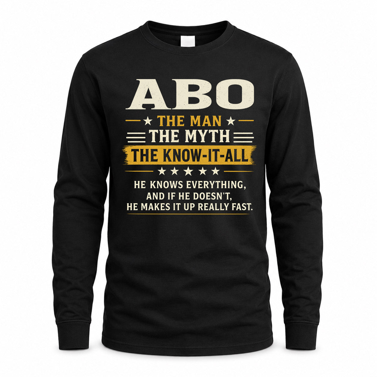 ABO TM90-K04-125 - NAME Legendary Know-It-All Personalized Funny Shirt