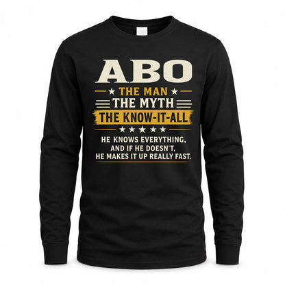 ABO TM90-K04-125 - NAME Legendary Know-It-All Personalized Funny Shirt