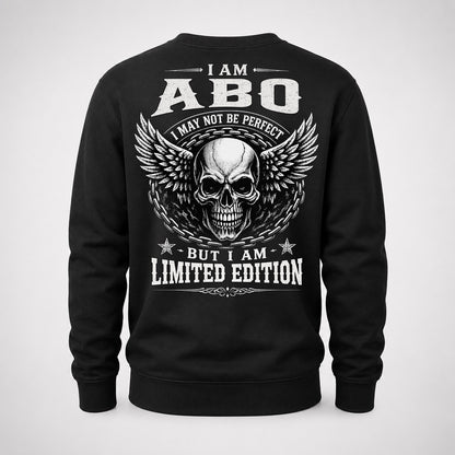 ABO P01-K24-229 – Personalized Skull Graphic Apparel “I Am NAME I May Not Be Perfect But I Am Limited Edition”