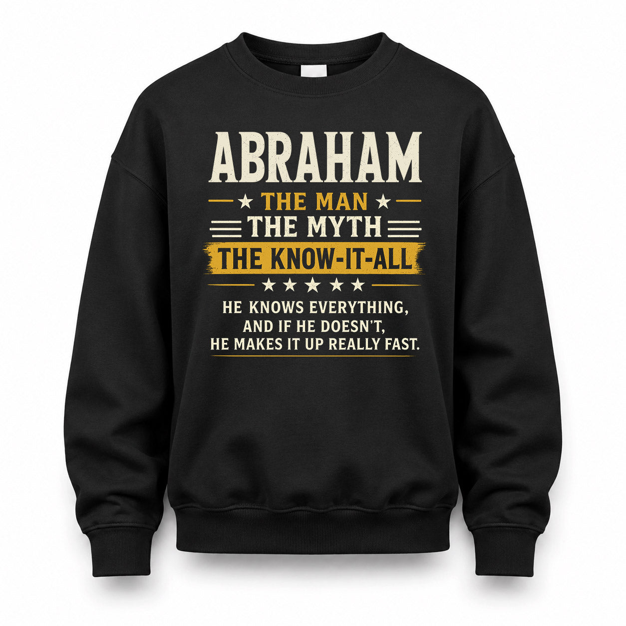 ABRAHAM TM90-K04-125 - NAME Legendary Know-It-All Personalized Funny Shirt