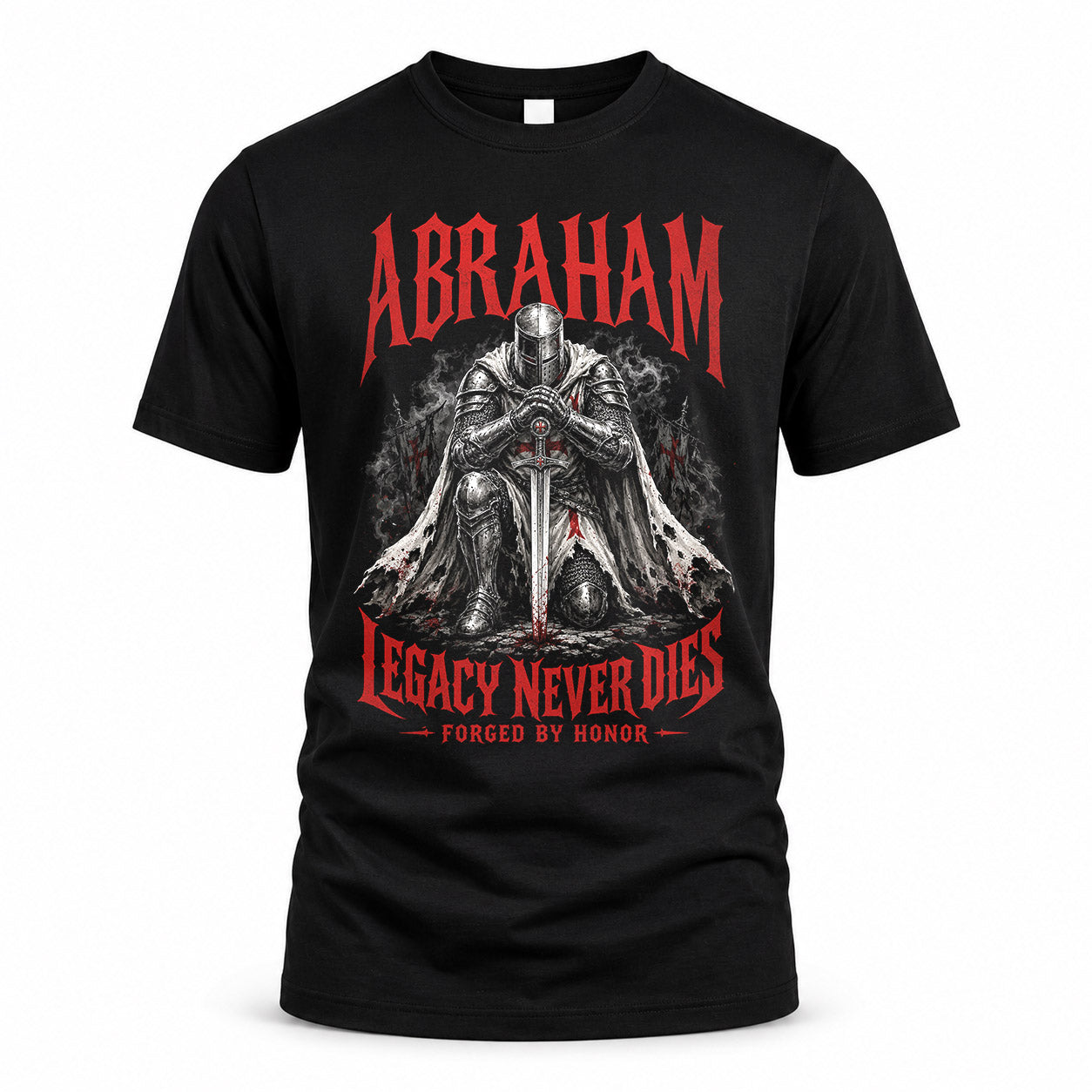 ABRAHAM HS90-K04-109 - NAME Legacy Never Dies Forged By Honor Personalized Knight