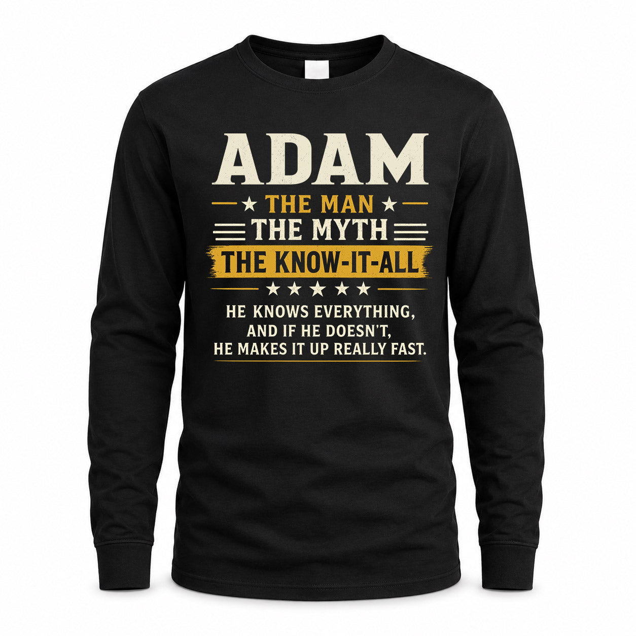 ADAM TM90-K04-125 - NAME Legendary Know-It-All Personalized Funny Shirt