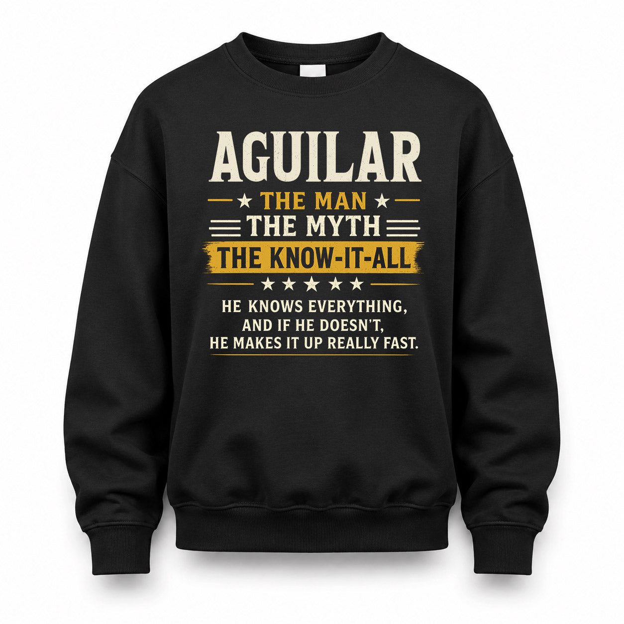 AGUILAR TM90-K04-125 - NAME Legendary Know-It-All Personalized Funny Shirt