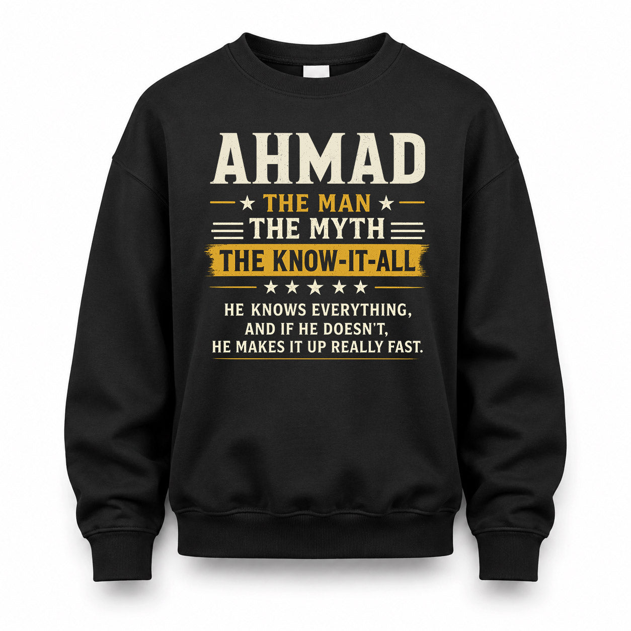 AHMAD TM90-K04-125 - NAME Legendary Know-It-All Personalized Funny Shirt