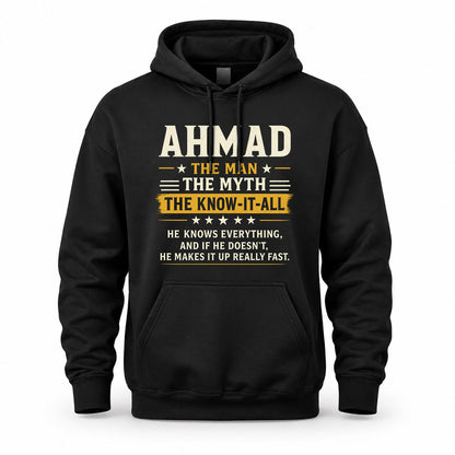 AHMAD TM90-K04-125 - NAME Legendary Know-It-All Personalized Funny Shirt