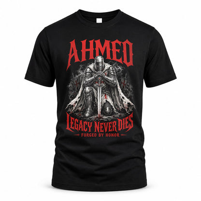 AHMED HS90-K04-109 - NAME Legacy Never Dies Forged By Honor Personalized Knight