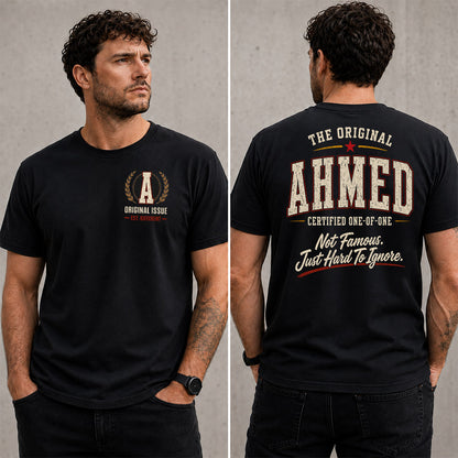 AHMED W68-F2-168 – Personalized Original Issue Apparel “The Original NAME Certified One-of-One"