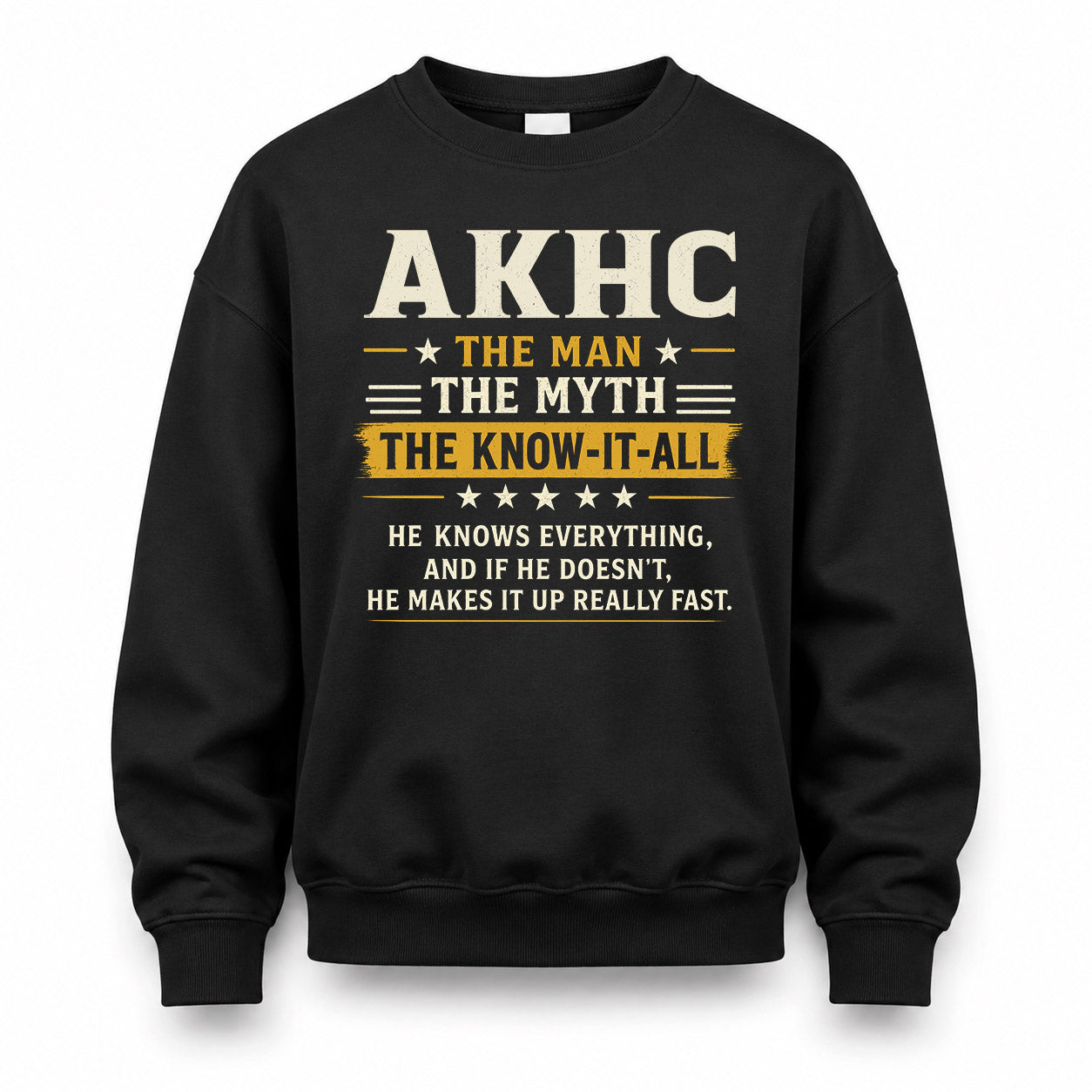 AKHC TM90-K04-125 - NAME Legendary Know-It-All Personalized Funny Shirt