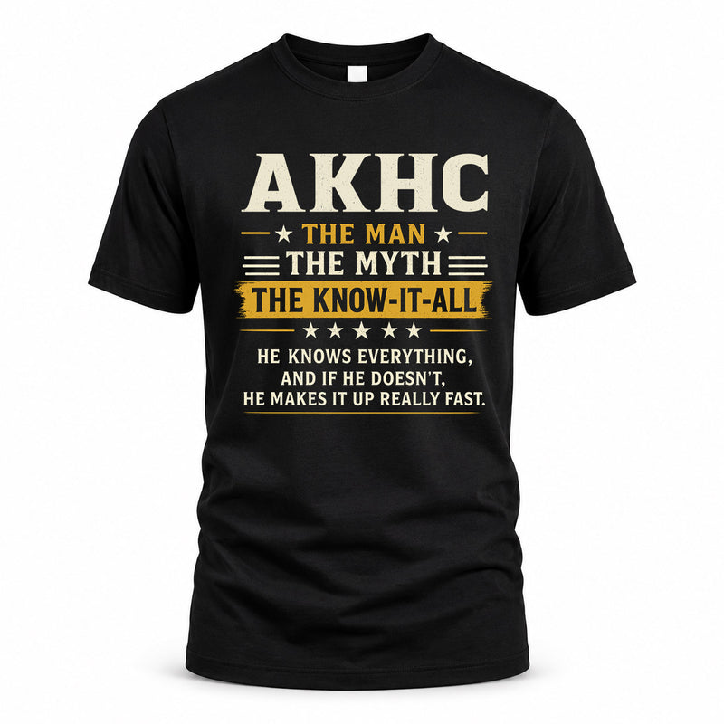 AKHC TM90-K04-125 - NAME Legendary Know-It-All Personalized Funny Shirt