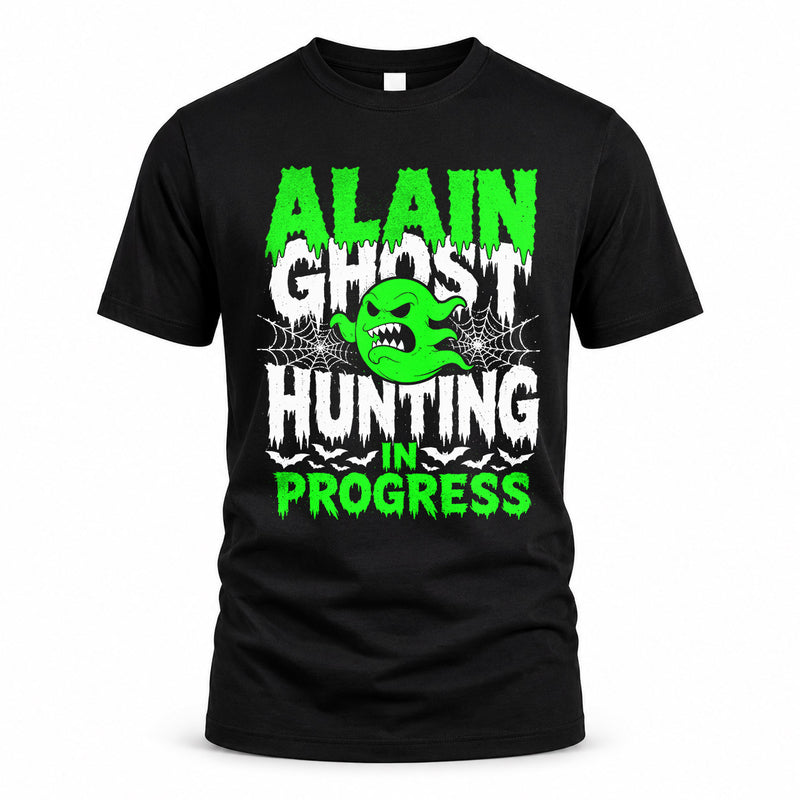 ALAIN HW22-K06-109 - NAME Ghost Hunting In Progress Personalized Halloween Shirt