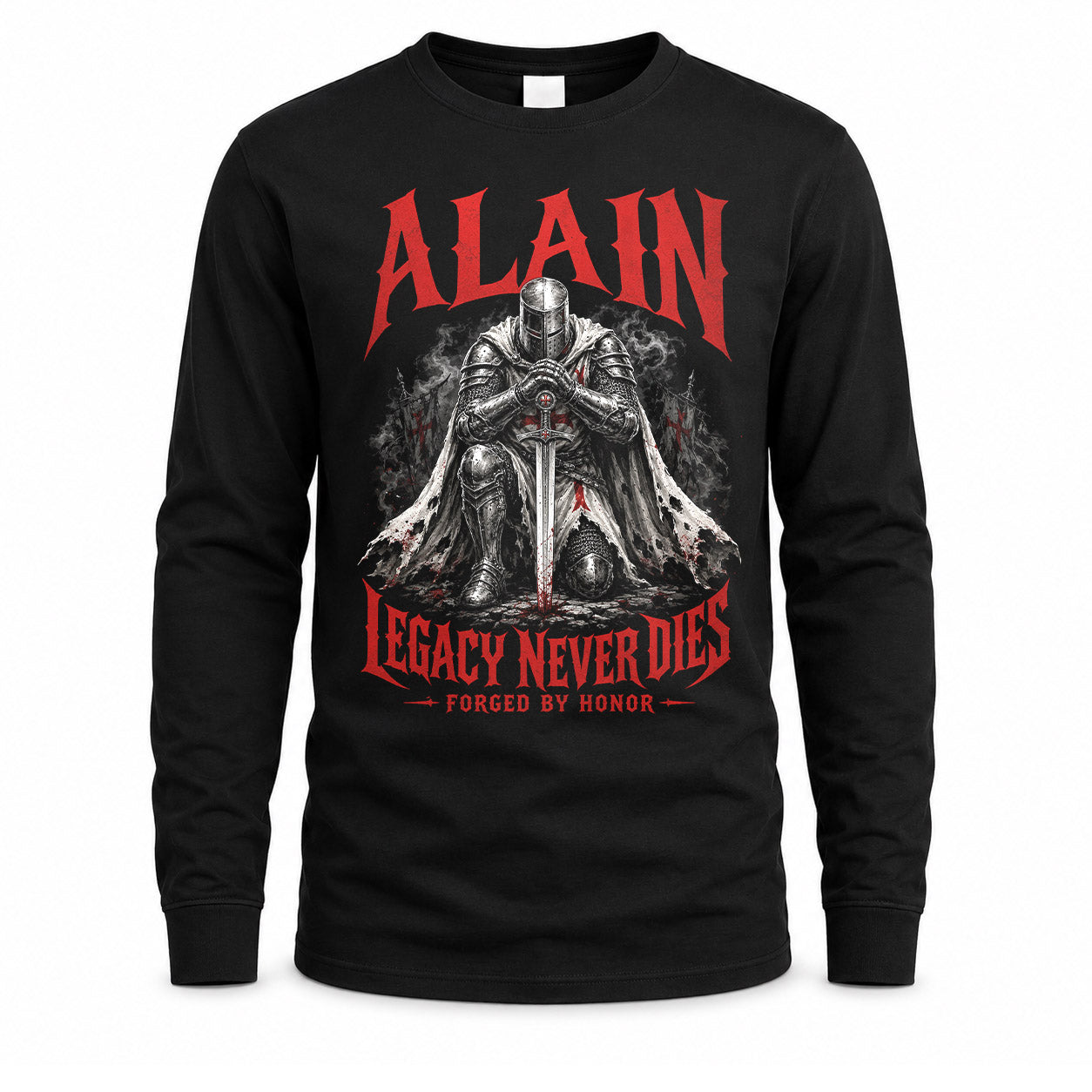 ALAIN HS90-K04-109 - NAME Legacy Never Dies Forged By Honor Personalized Knight