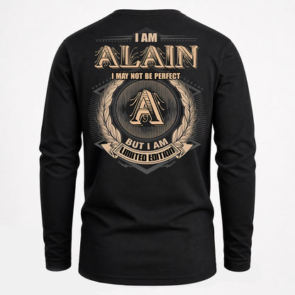 ALAIN PH55-T25-Personalized Name Quote Apparel “I Am NAME May Not Be Perfect But I Am Limited Edition”