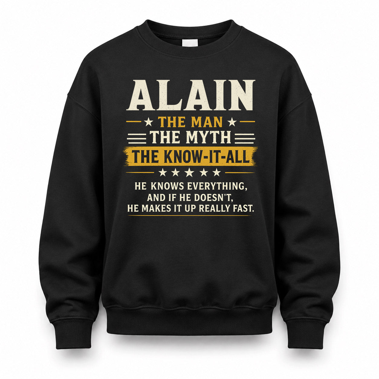 ALAIN TM90-K04-125 - NAME Legendary Know-It-All Personalized Funny Shirt