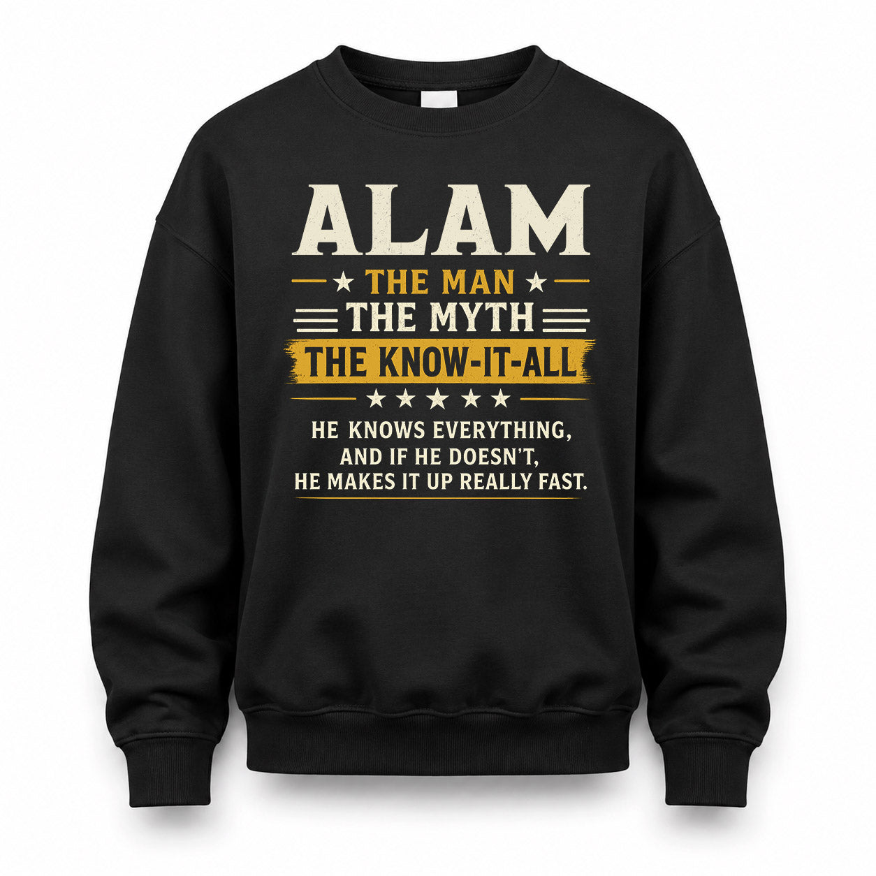 ALAM TM90-K04-125 - NAME Legendary Know-It-All Personalized Funny Shirt