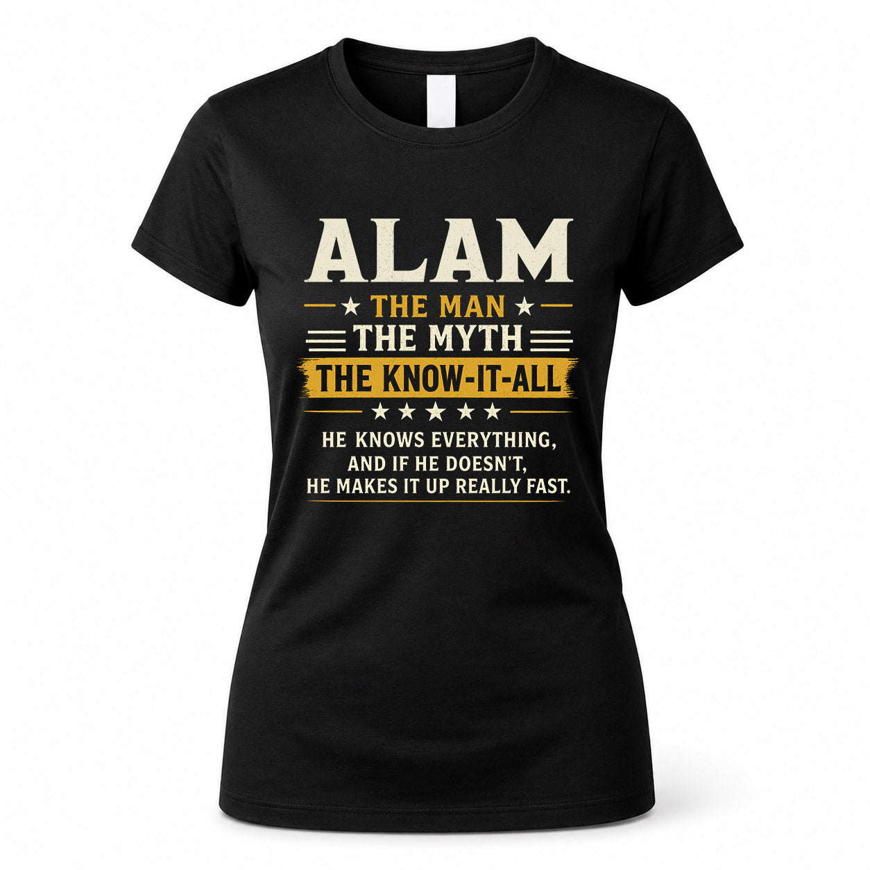 ALAM TM90-K04-125 - NAME Legendary Know-It-All Personalized Funny Shirt