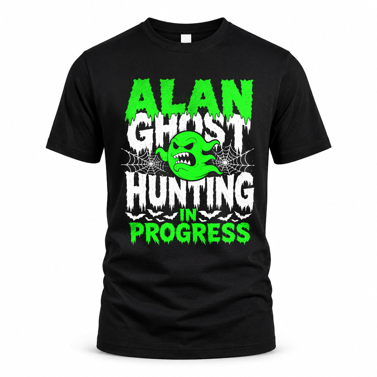 ALAN HW22-K06-109 - NAME Ghost Hunting In Progress Personalized Halloween Shirt