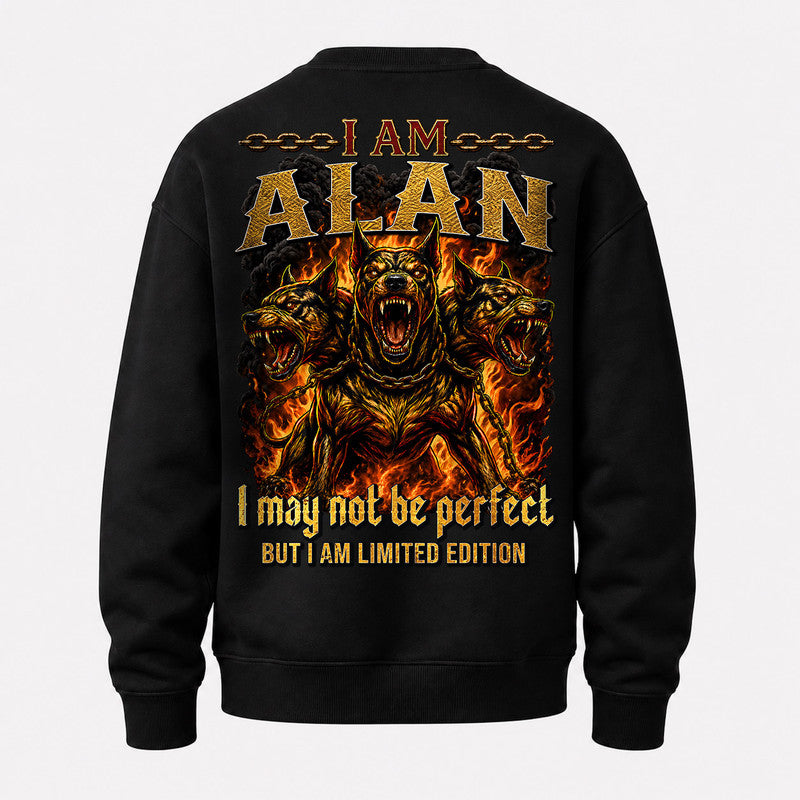 ALAN MP88-F2-168–Personalized Bold Quote Apparel “I Am NAME I May Not Be Perfect But I Am Limited Edition