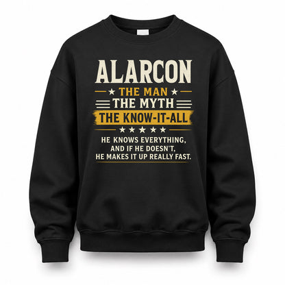 ALARCON TM90-K04-125 - NAME Legendary Know-It-All Personalized Funny Shirt